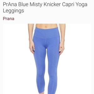 PrAna Blue Misty Knicker Capri Yoga Leggings